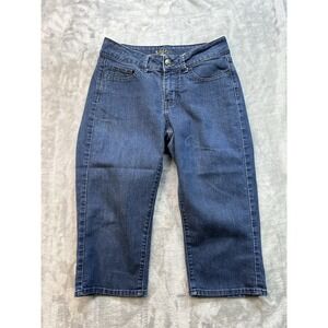 Riders By Lee Womens Sz 4 Designer Blue Jeans Capris Beach Mid Rise Park Walking